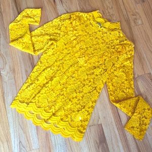 Ruffle lace long sleeve blouse